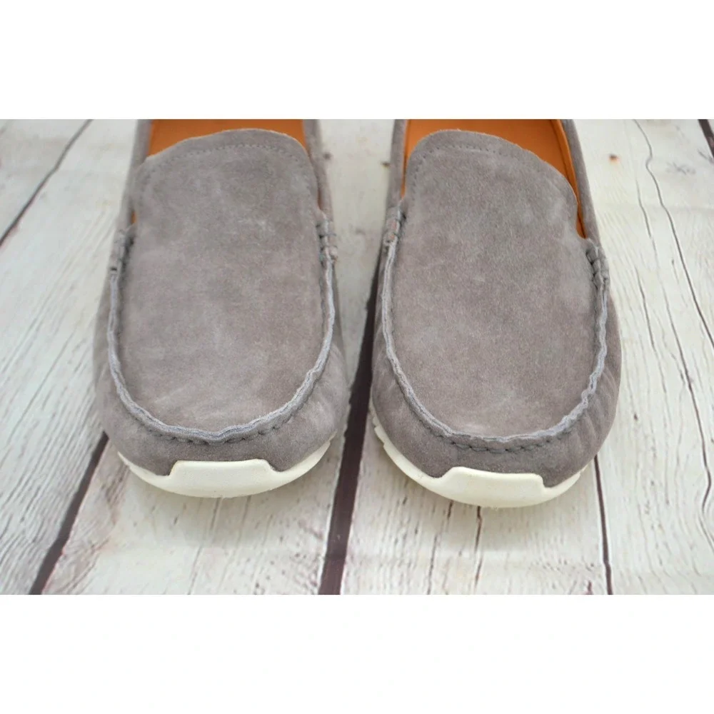 OLUKAU Men's Ka'a Leather Suede Loafers SIZE 14 Gray BRAND‎ NEW